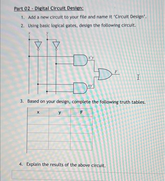 Solved Part 02 - Digital Circuit Design: 1. Add a new | Chegg.com