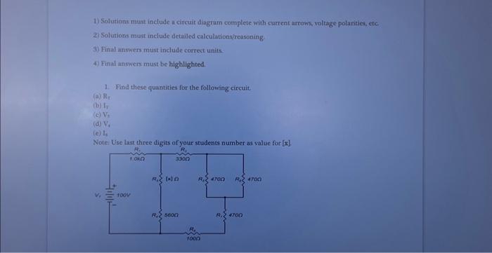 Solved 1) Solutions must include a circuit diagram complete | Chegg.com