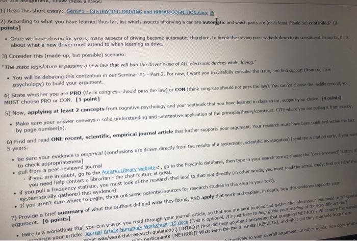 solved ert onow these steps read this short essay ert onow these steps read this short essay sem distracted driving