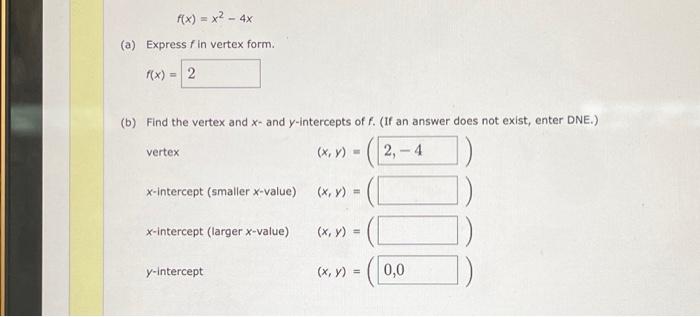 f x )= 3x 2 5x 4 vertex form