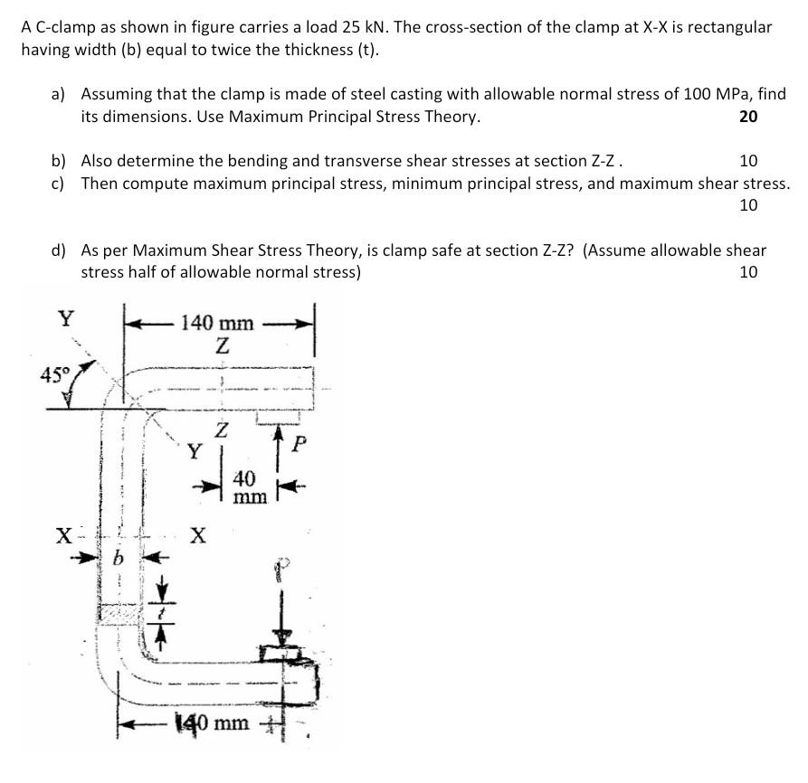 Solved The clamp shown in (Figure 1) has a rated load