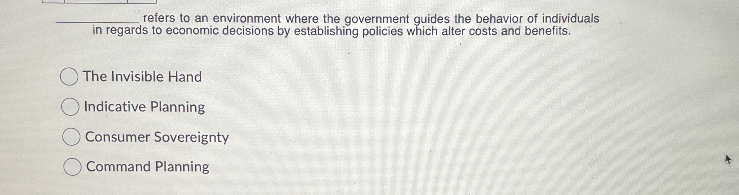 Solved q,refers to an environment where the government | Chegg.com