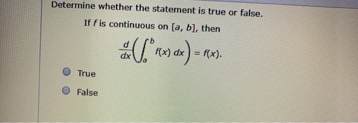 Solved Determine whether the statement is true or false. If | Chegg.com