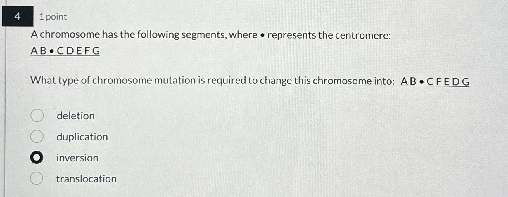 Solved A chromosome has the following segments, where - | Chegg.com