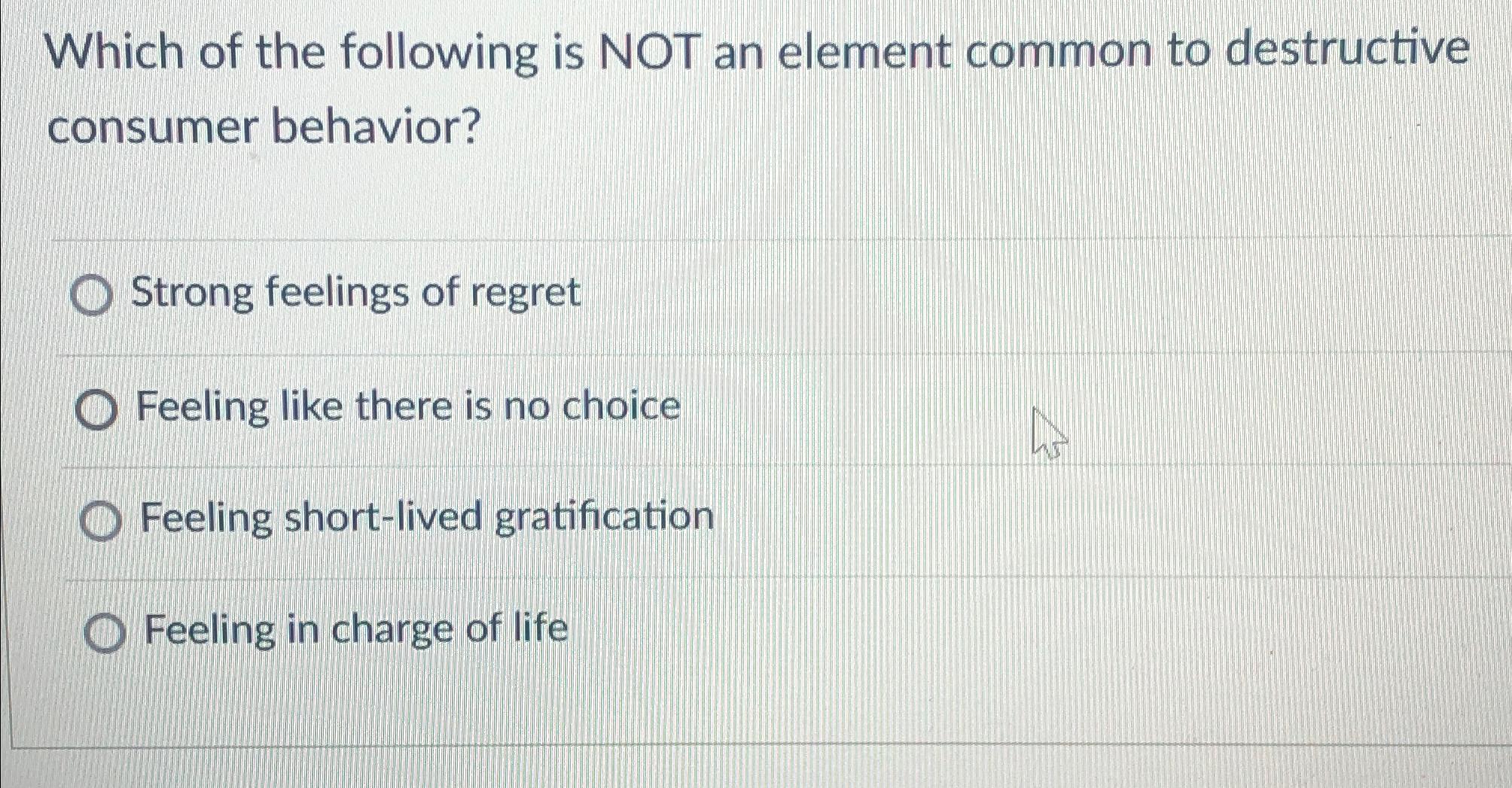 Solved Which of the following is NOT an element common to | Chegg.com