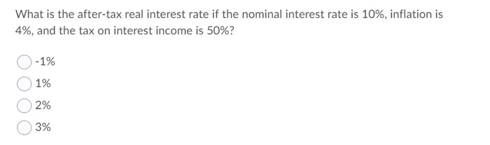 Solved What is the after-tax real interest rate if the | Chegg.com