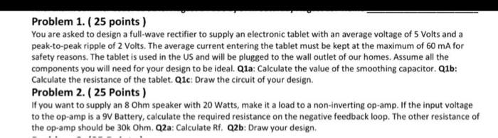 Solved Problem 1.( 25 points) You are asked to design a | Chegg.com