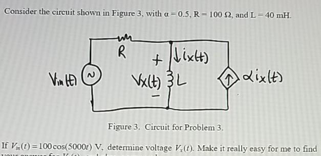 Solved Consider the circuit shown in Figure 3, with a=0.5, | Chegg.com