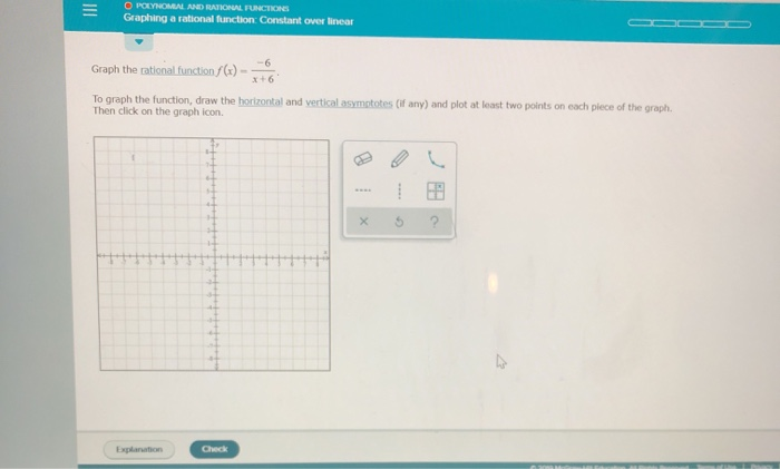 Solved Graph the rational function f(x)=-6/x+6To graph the | Chegg.com