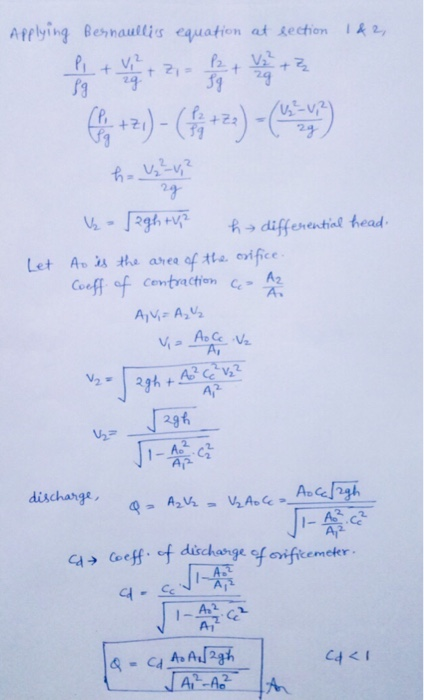 Solved Explaination Of This Bernoullis Equation To Speed In