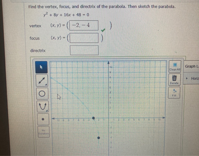 Solved Find The Vertex Focus And Directrix Of The Chegg Com