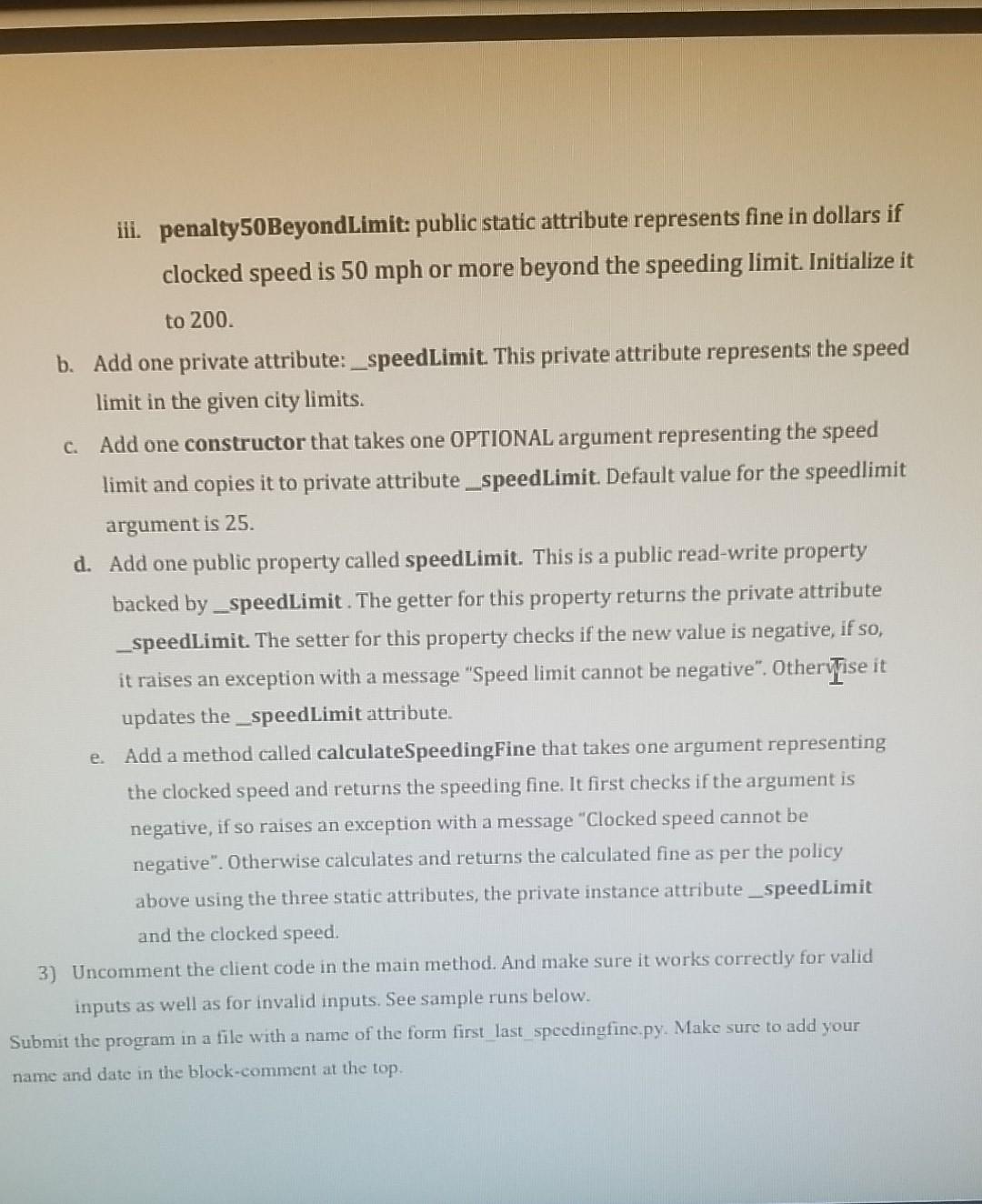 Solved Speeding Fine Calculator In this assignment, you will | Chegg.com