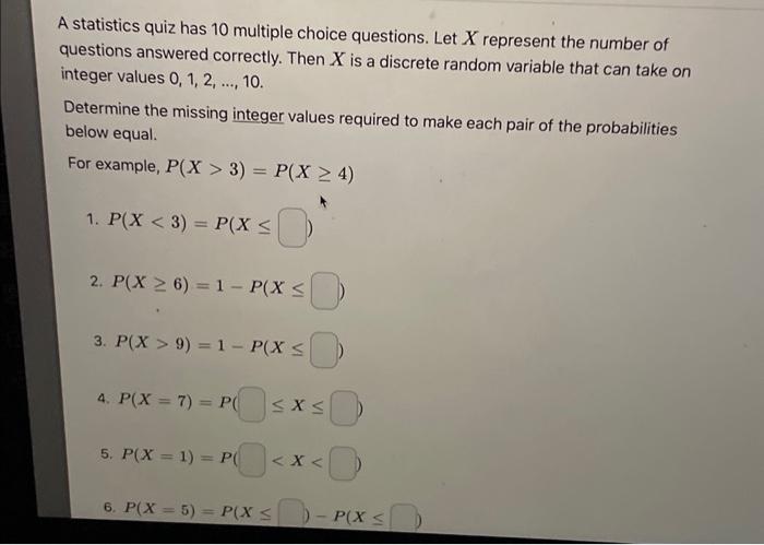 Solved A Statistics Quiz Has 10 Multiple Choice Questions. | Chegg.com