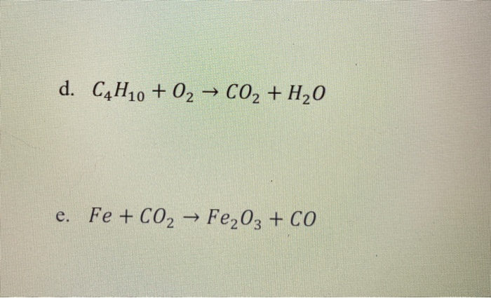 Solved Balance The Following Chemical Equations. REWRITE