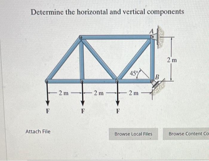 Solved Determine the horizontal and vertical components | Chegg.com