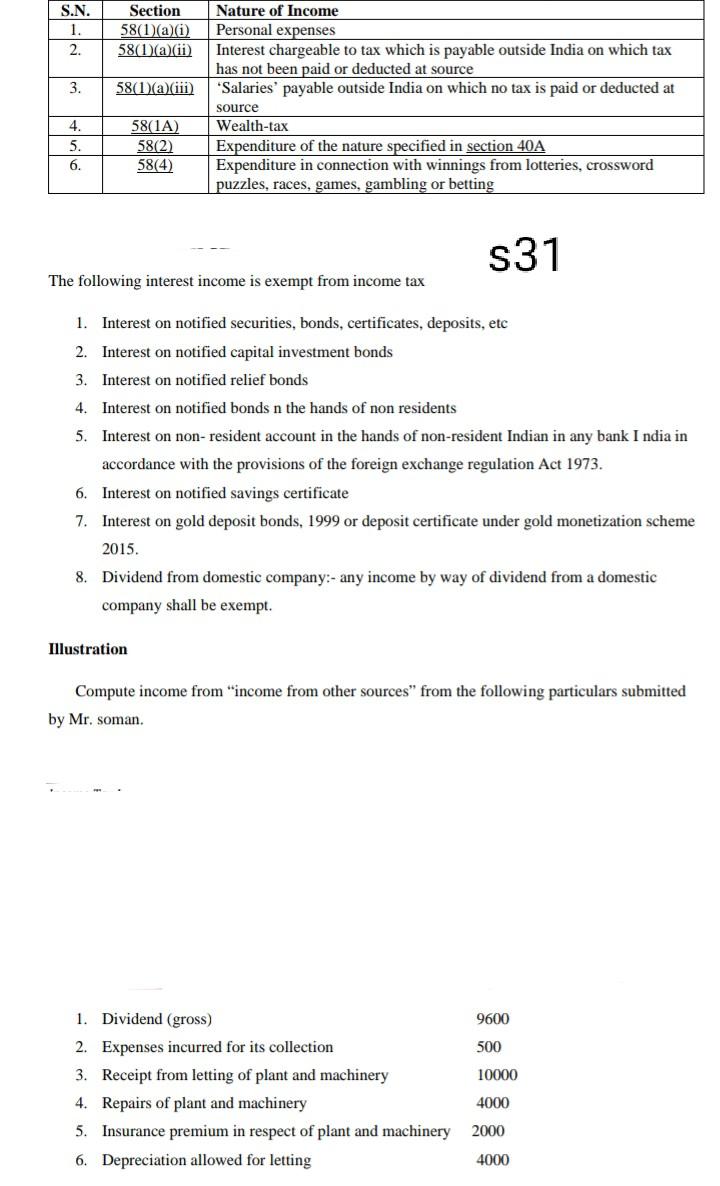 S.N. 1. 2. Section 58(1(a)(i) 58(1(a)(ii) 3. | Chegg.com