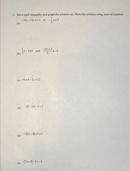 Solved Solve Each Inequality And Graph The Solution Set Chegg Com