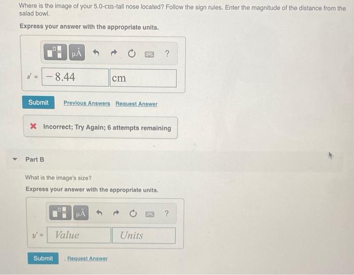 Solved You hold a spherical salad bowl 70 cm in front of