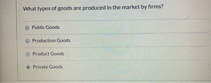 Solved What types of goods are produced in the market by | Chegg.com