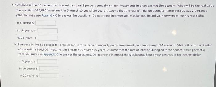 Solved a. Someone in the 36 percent tax bracket can earn 8 | Chegg.com