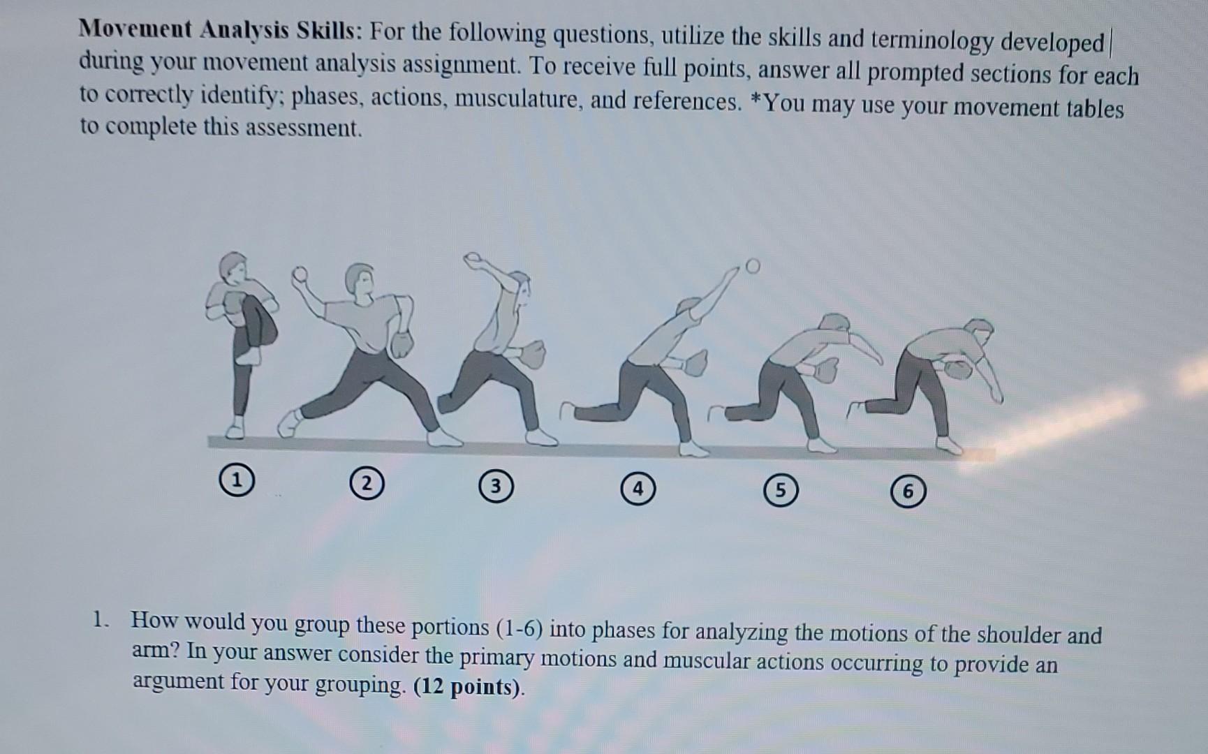 Movement Analysis Skills: For the following | Chegg.com