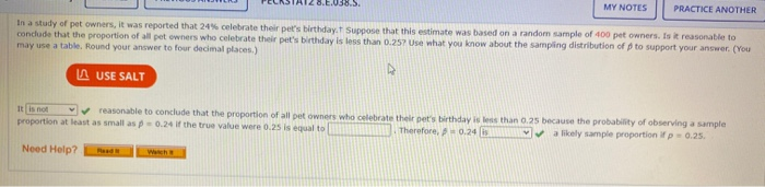 Solved MY NOTES PRACTICE ANOTHER In a study of pet owners, | Chegg.com