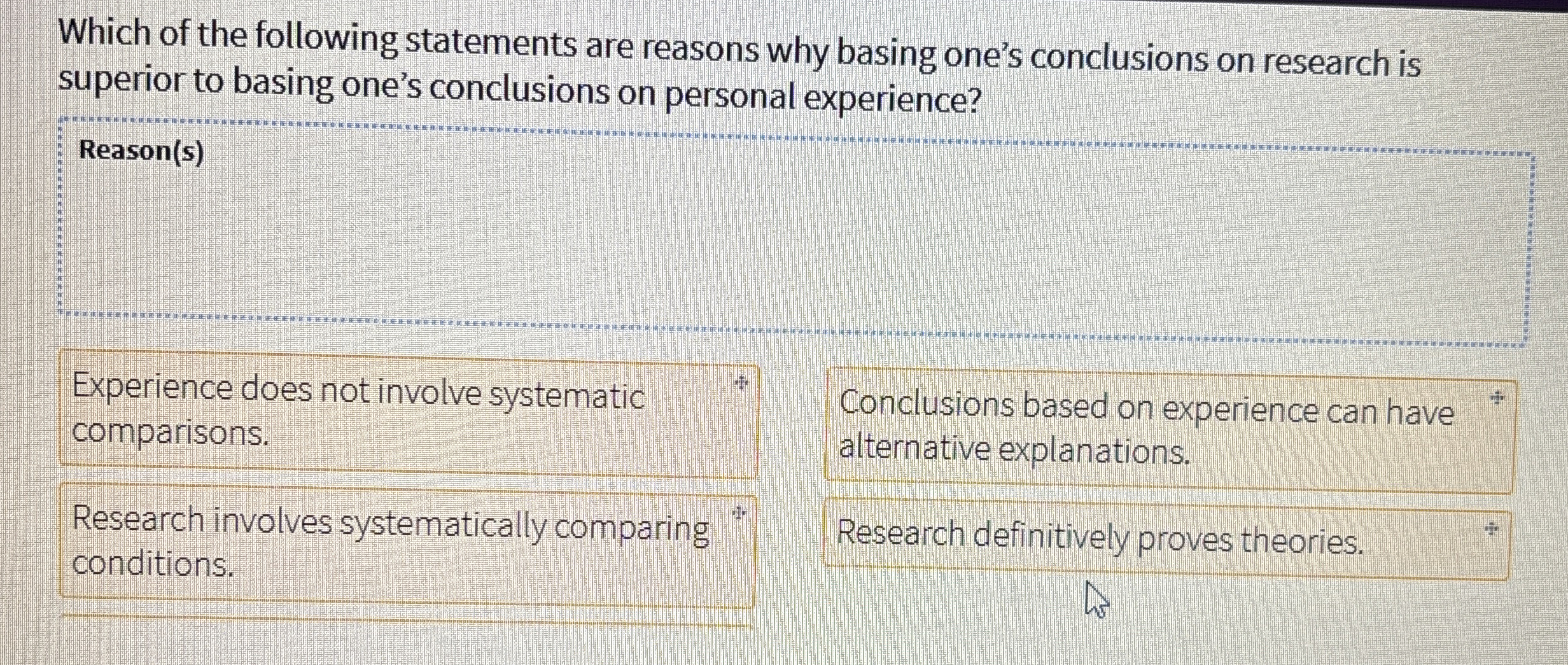 Solved Which of the following statements are reasons why | Chegg.com
