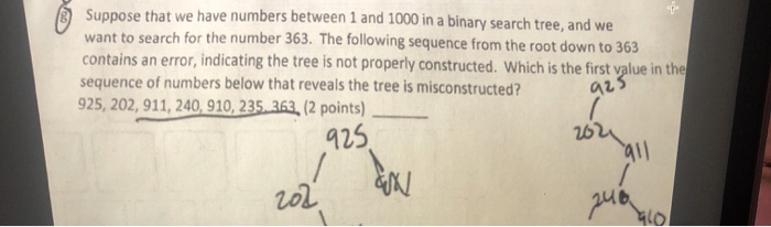 Solved Suppose that we have numbers between 1 and 1000 in a | Chegg.com