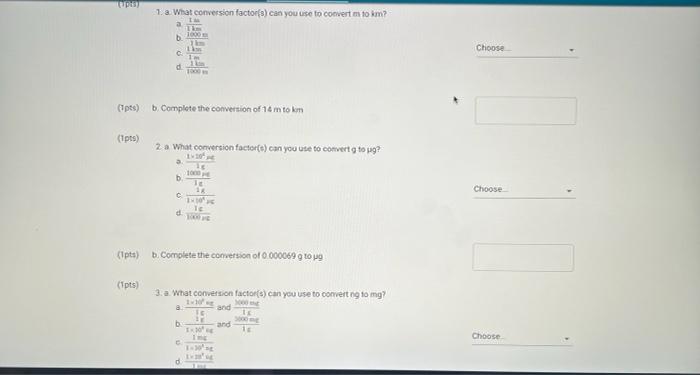 report conversion factors and problem solving