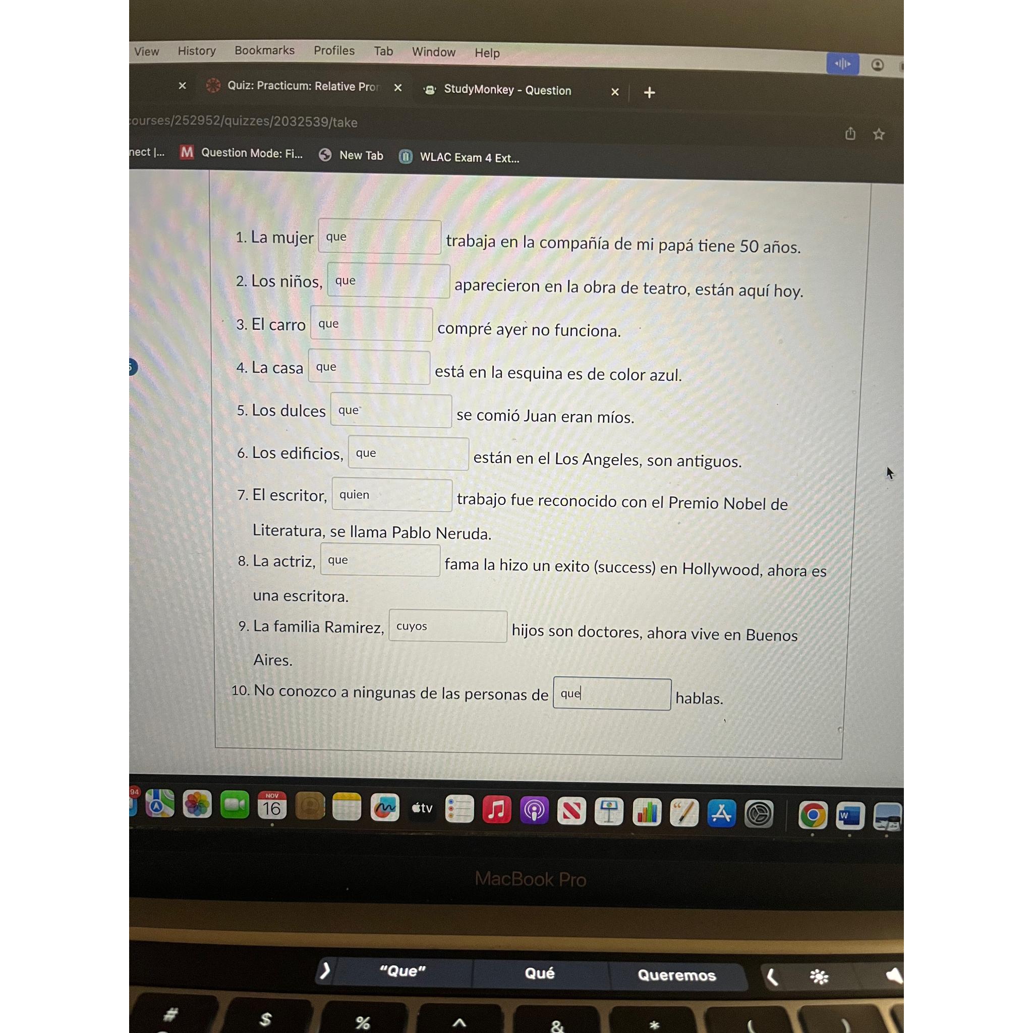 Spanish homework | Chegg.com