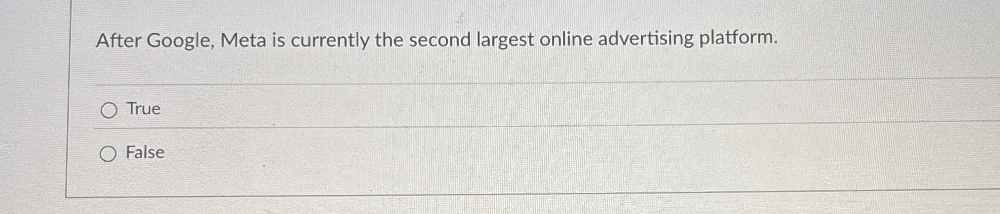 Solved After Google, Meta is currently the second largest | Chegg.com