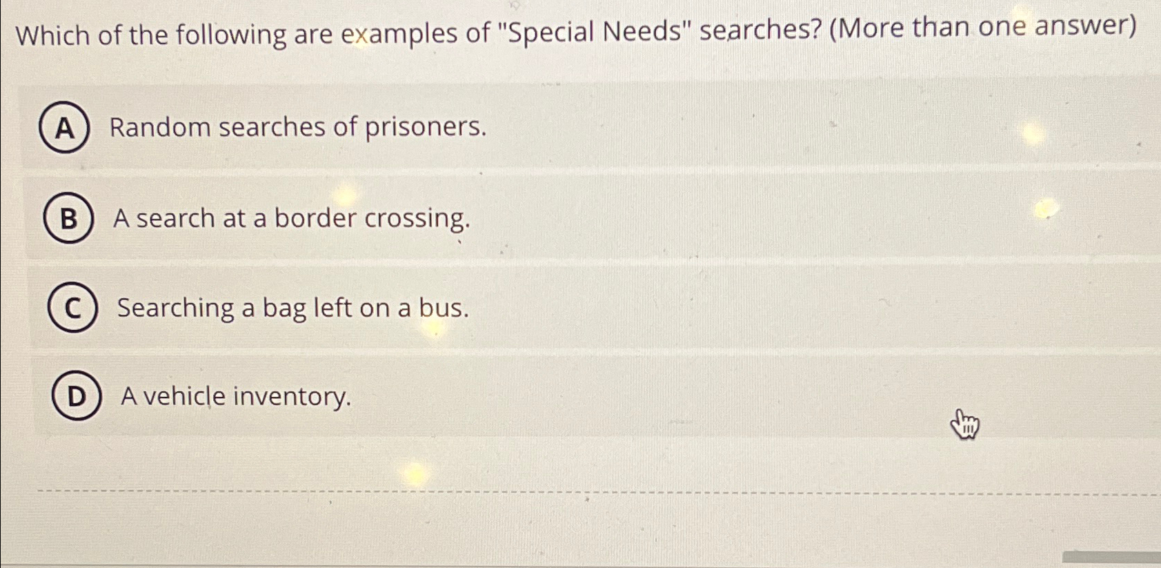 Solved Which of the following are examples of "Special