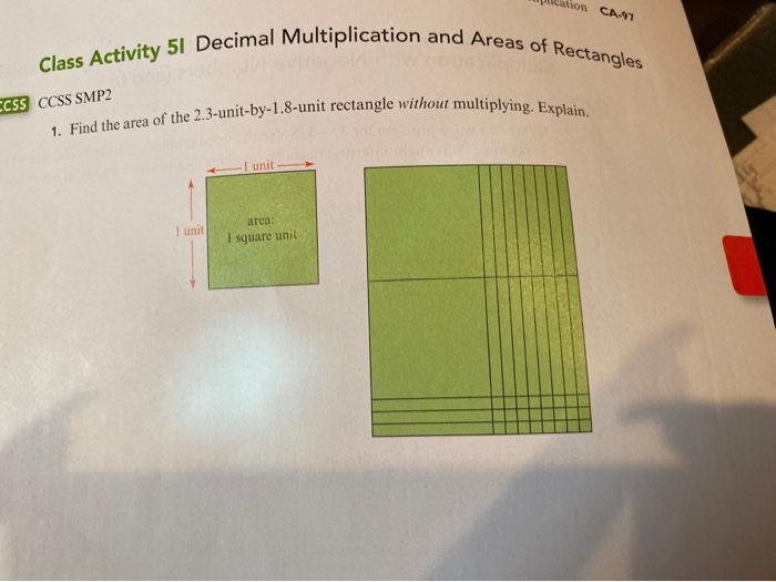 problem solving area of rectangles lesson 11.7 answer key