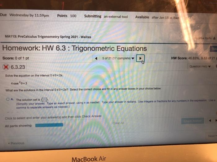 Solved Due Wednesday by 11:59pm Points 100 Submitting an | Chegg.com
