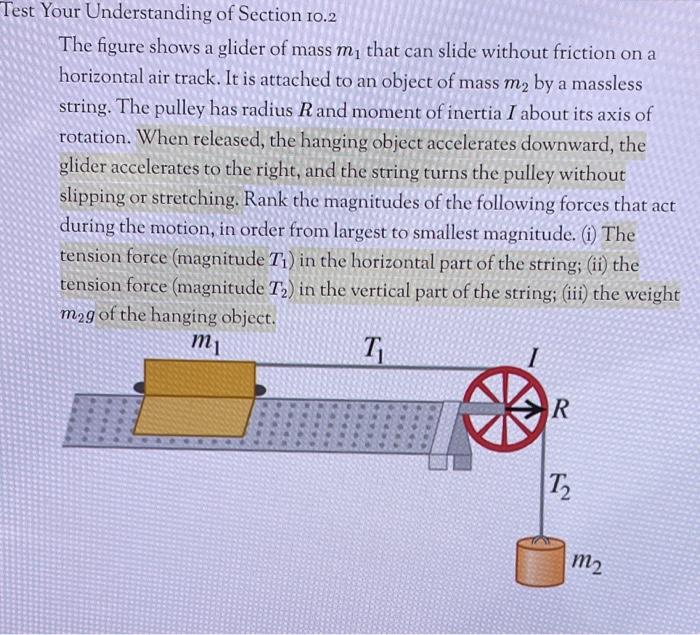 Solved The Figure Shows A Glider Of Mass M1 That Can Slide 0112