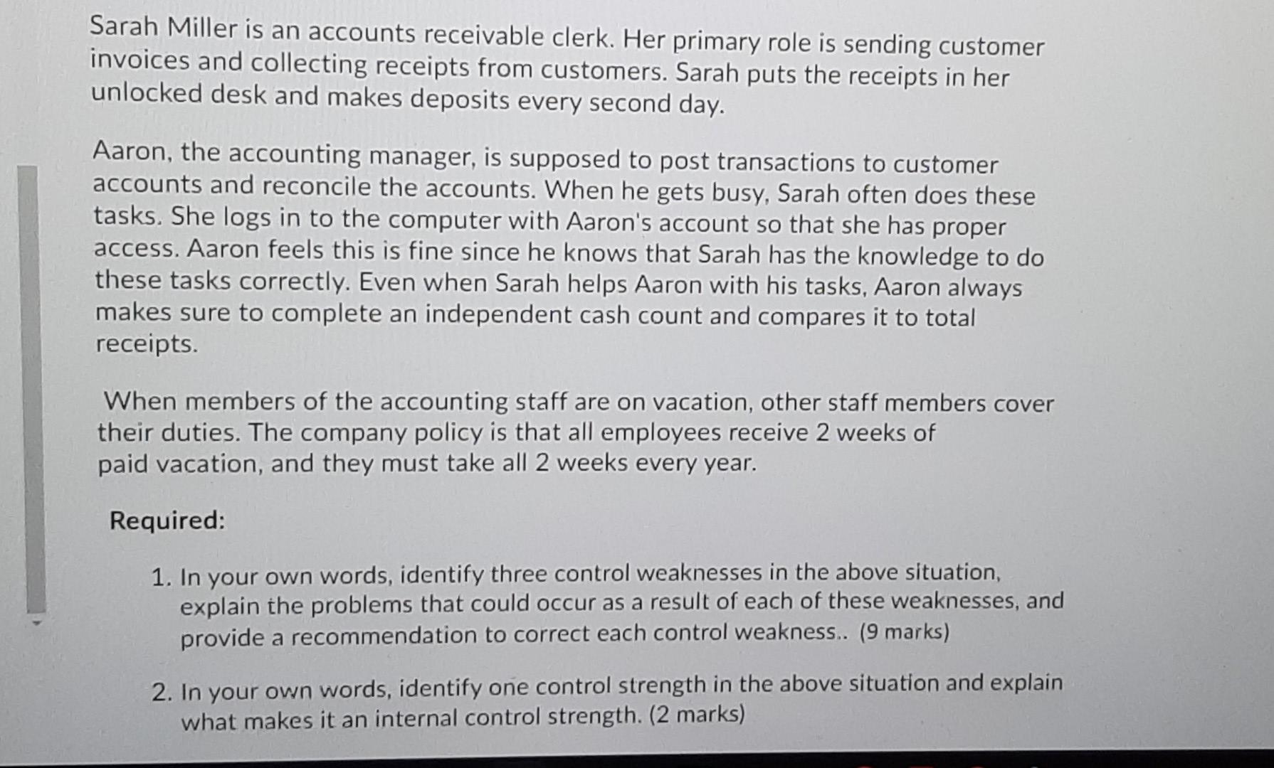 sarah wants to generate a balance sheet to see accounts receivable