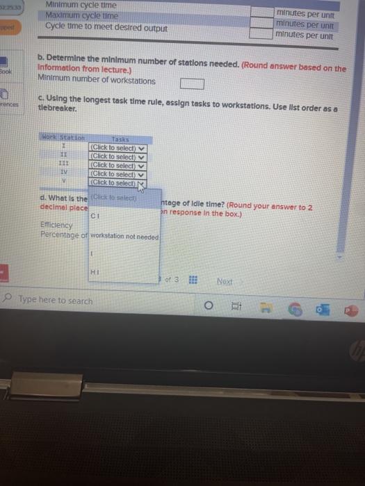 Solved A manager wants to assign tasks to workstations as | Chegg.com