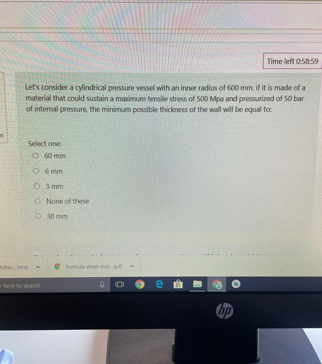Solved Let's consider a cylindrical pressure vessel with an | Chegg.com