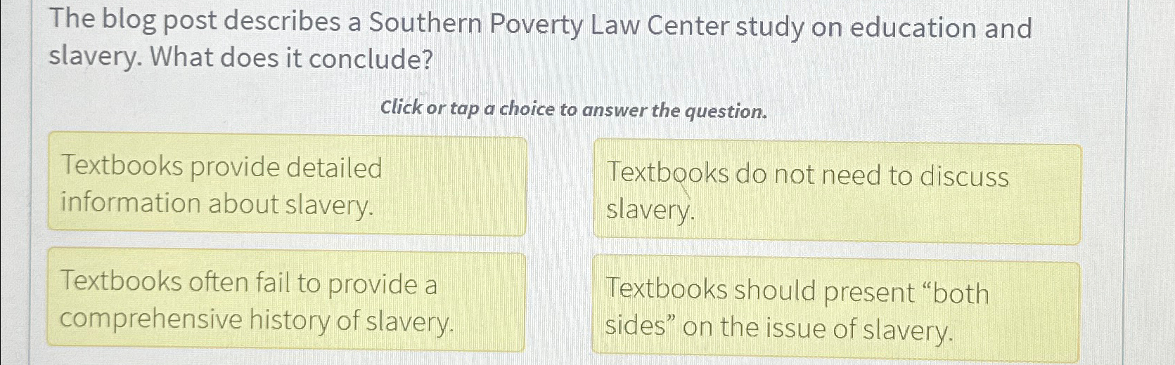 Solved The blog post describes a Southern Poverty Law Center 