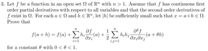 Solved 3. Let f be a function in an open set Ω of Rn with | Chegg.com