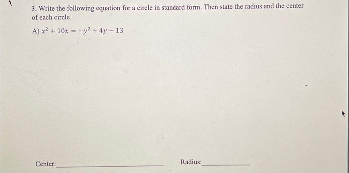 Solved 4. Write the equation of the circle shown below:3. | Chegg.com