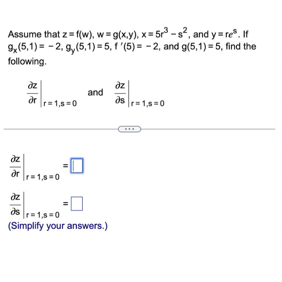 Solved Assume That Z F W W G X Y X 5r3 S2 ﻿and Y Res ﻿if