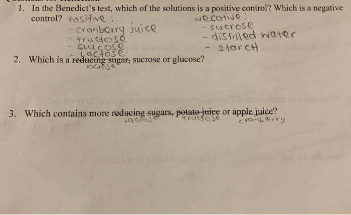 Solved 1. In the Benedict's test, which of the solutions is | Chegg.com