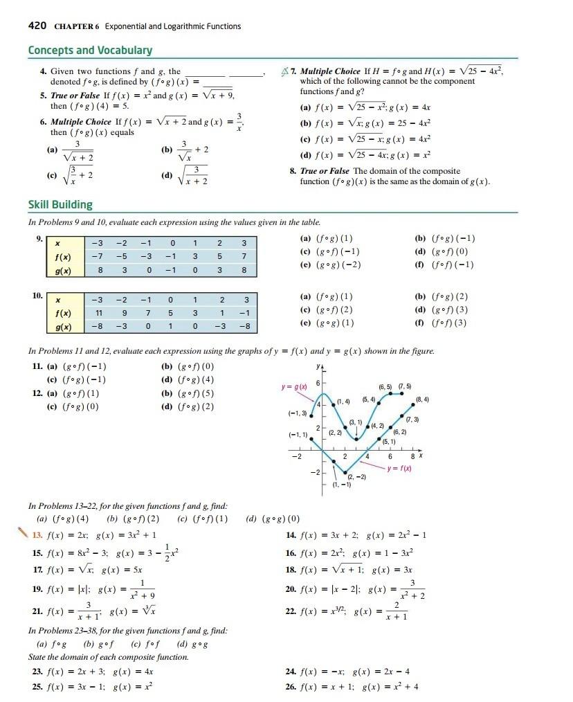 Solved 420 CHAPTER 6 Exponential and Logarithmic Functions | Chegg.com