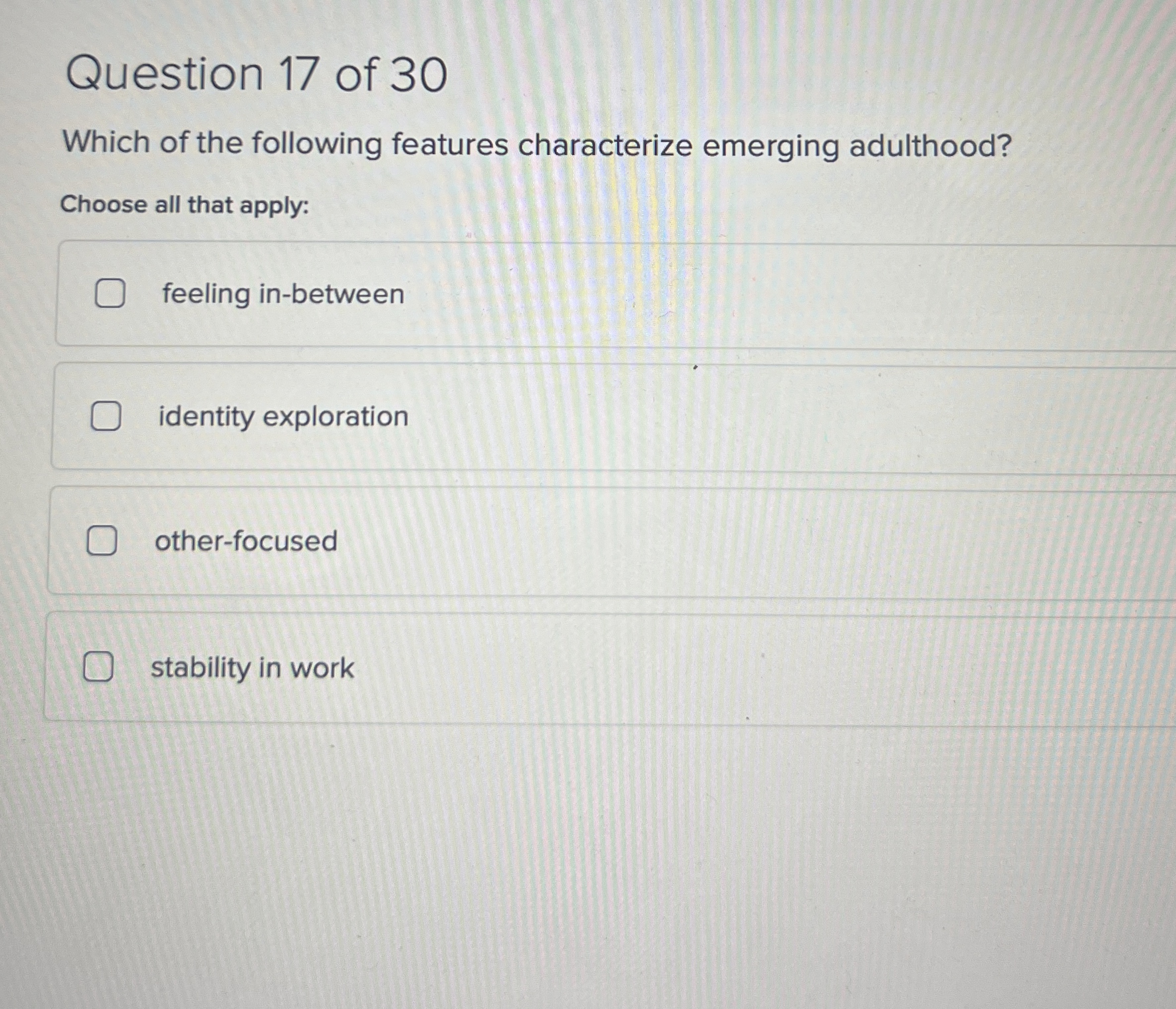 Solved Question 17 ﻿of 30Which of the following features | Chegg.com