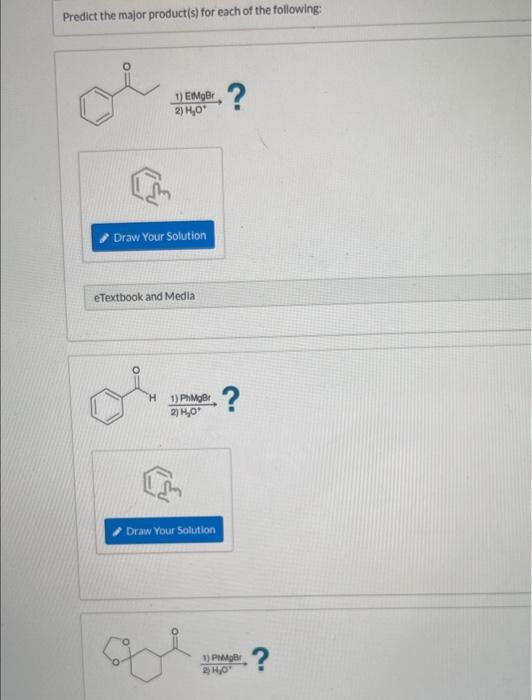 Solved Predict The Major Product(s) For Each Of The | Chegg.com