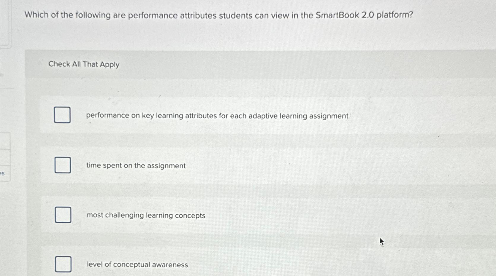 Solved Which of the following are performance attributes | Chegg.com