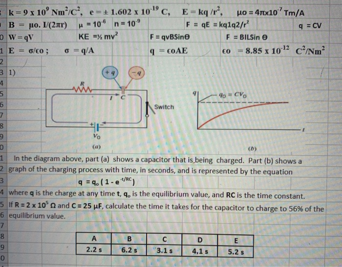 Solved K 9 X 10nmc E 1 602 X 10 C E Kq R No 4ti Chegg Com