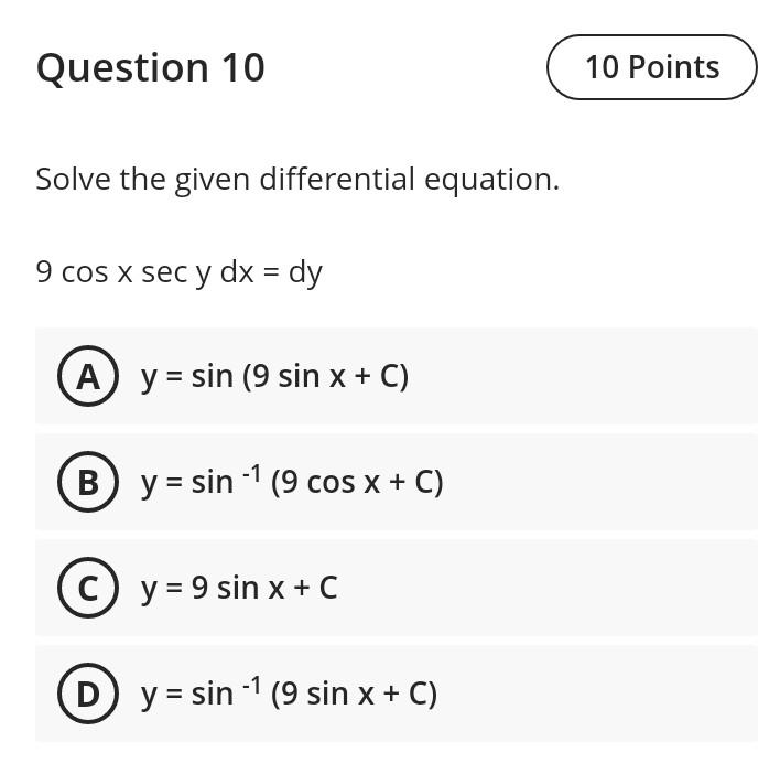 Solved Question 5 10 Points Solve the given differential | Chegg.com