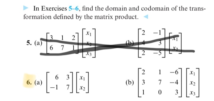 Solved In Exercises 5-6, find the domain and codomain of the | Chegg.com